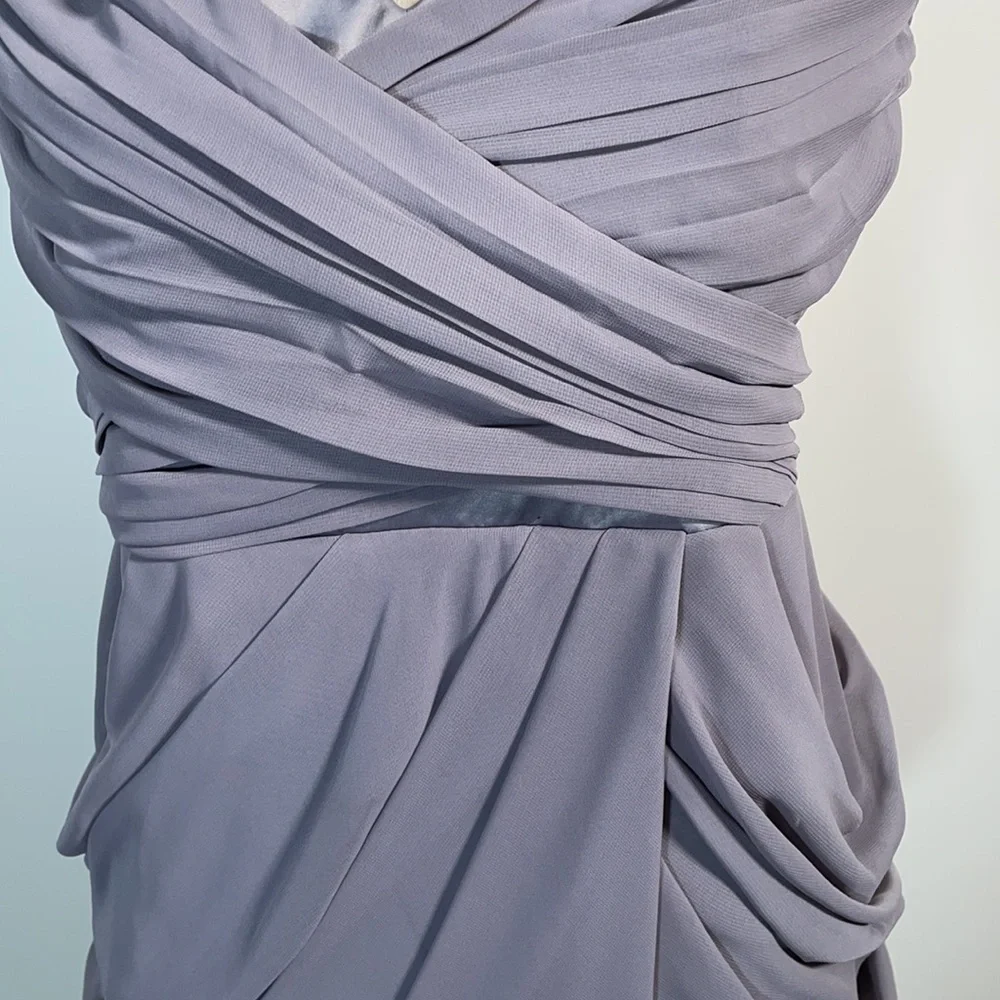 Walter Baker Grey Ruched Tie Back Sleeveless Halter Mini Dress M - Picture 5 of 16